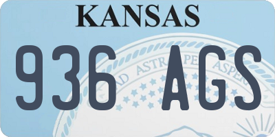 KS license plate 936AGS