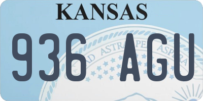 KS license plate 936AGU