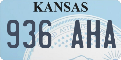 KS license plate 936AHA