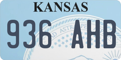KS license plate 936AHB