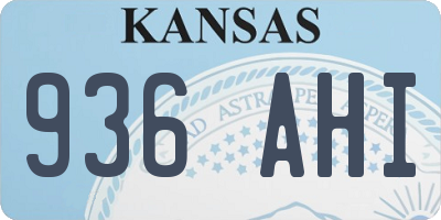 KS license plate 936AHI