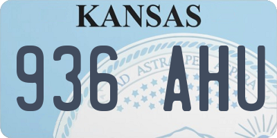 KS license plate 936AHU