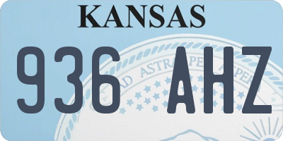 KS license plate 936AHZ