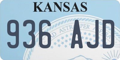 KS license plate 936AJD