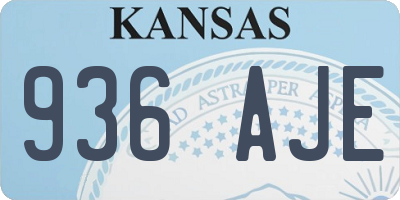 KS license plate 936AJE