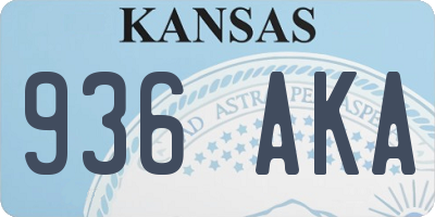 KS license plate 936AKA
