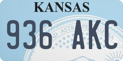 KS license plate 936AKC