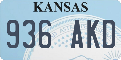 KS license plate 936AKD