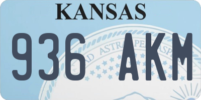 KS license plate 936AKM