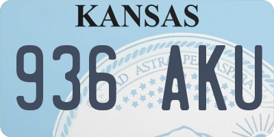 KS license plate 936AKU