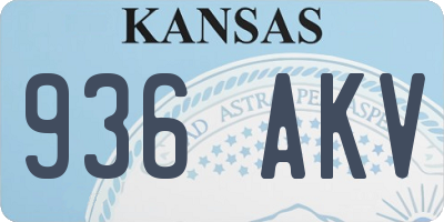 KS license plate 936AKV
