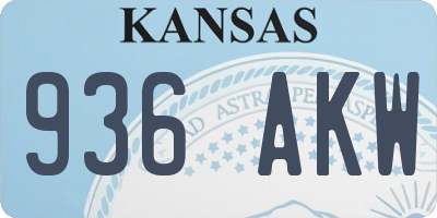 KS license plate 936AKW