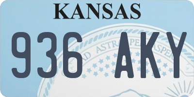KS license plate 936AKY