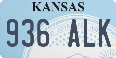 KS license plate 936ALK
