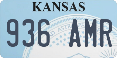 KS license plate 936AMR