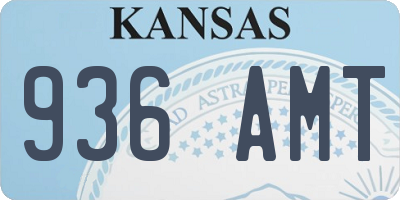 KS license plate 936AMT