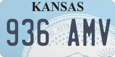 KS license plate 936AMV