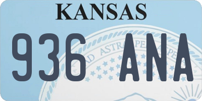 KS license plate 936ANA