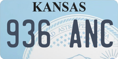 KS license plate 936ANC