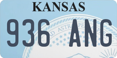 KS license plate 936ANG
