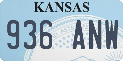 KS license plate 936ANW
