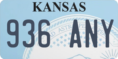 KS license plate 936ANY