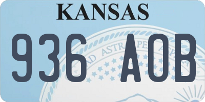 KS license plate 936AOB