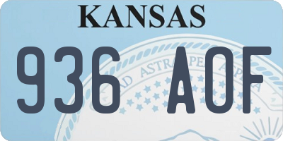 KS license plate 936AOF