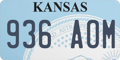KS license plate 936AOM