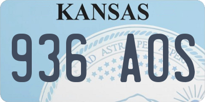KS license plate 936AOS