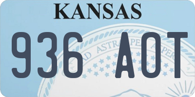 KS license plate 936AOT