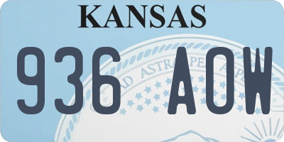 KS license plate 936AOW