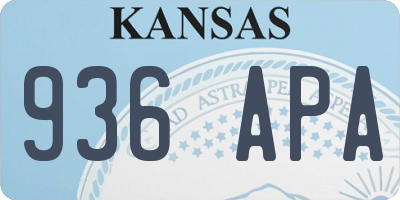 KS license plate 936APA