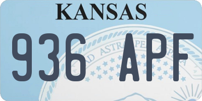 KS license plate 936APF