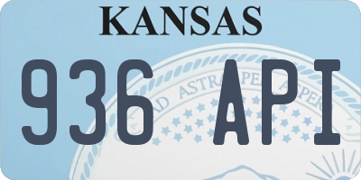 KS license plate 936API