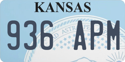 KS license plate 936APM