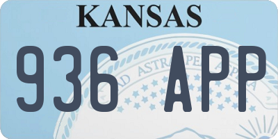 KS license plate 936APP