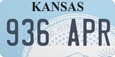 KS license plate 936APR