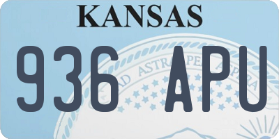 KS license plate 936APU