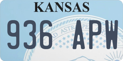 KS license plate 936APW