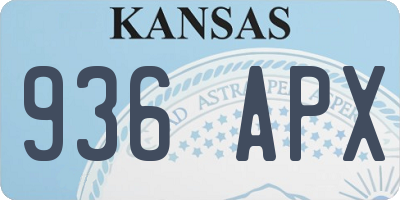 KS license plate 936APX