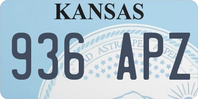 KS license plate 936APZ