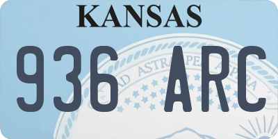 KS license plate 936ARC