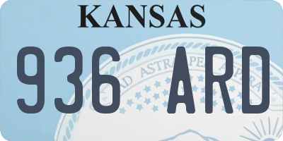 KS license plate 936ARD