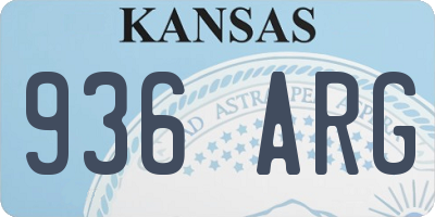 KS license plate 936ARG