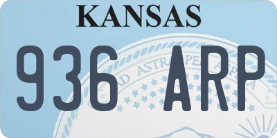 KS license plate 936ARP