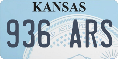 KS license plate 936ARS