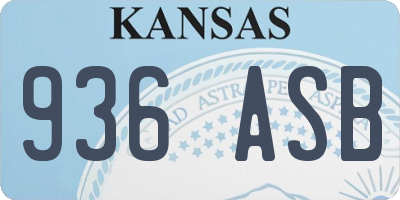 KS license plate 936ASB