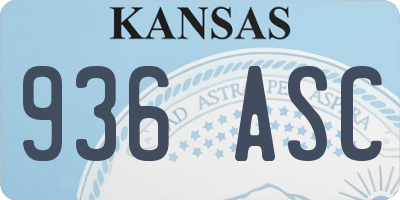 KS license plate 936ASC