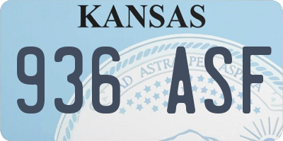 KS license plate 936ASF